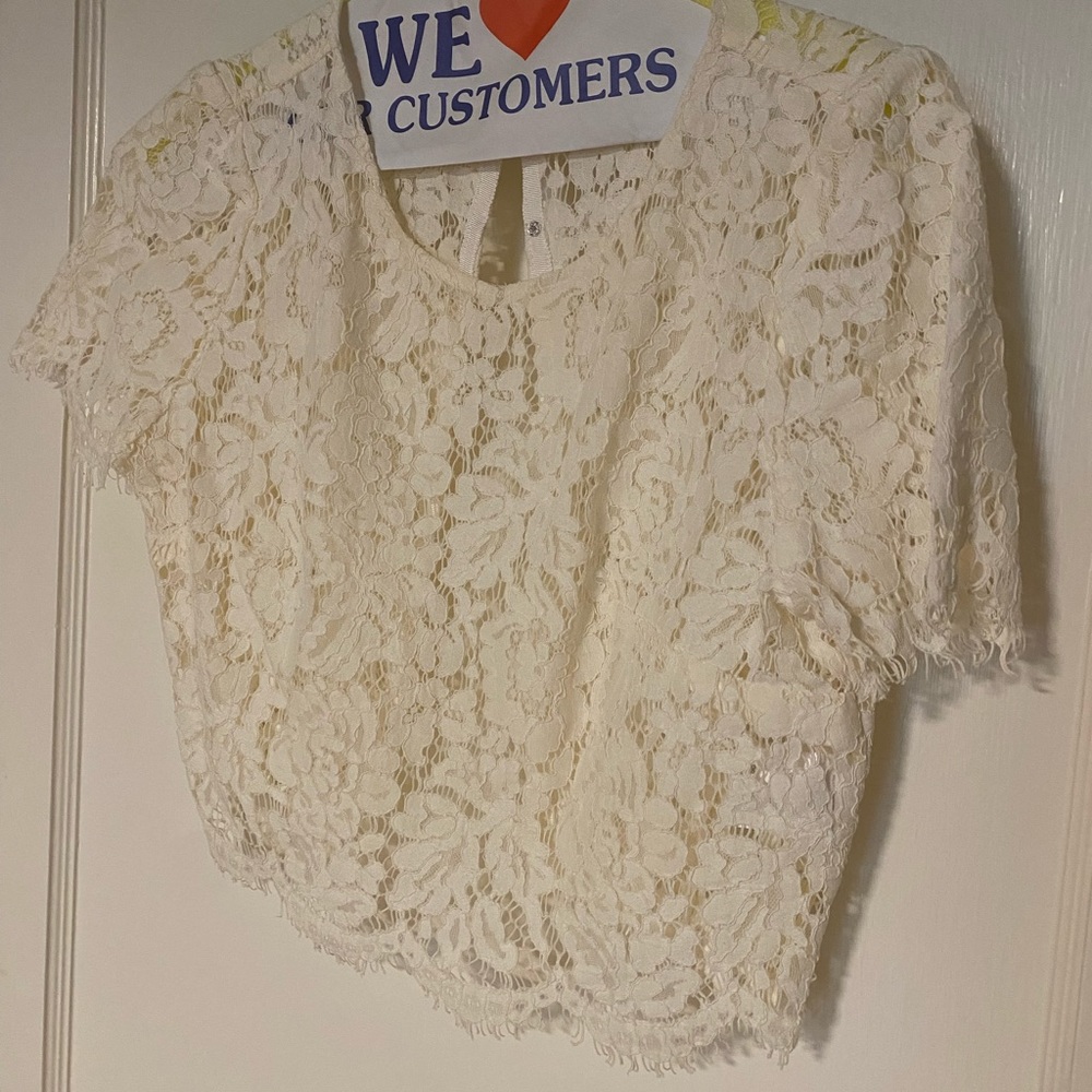 Sheer Lace Crop, worn once